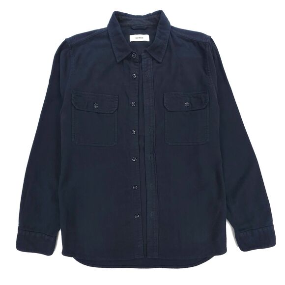 NEW Buck Mason Vintage Brushed Flannel Shirt Jacket Navy Minimal Quiet Luxury - Picture 1 of 9